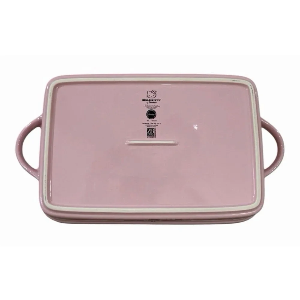 Hello Kitty Christmas Santa Pink/White 13x9 Ceramic Rectangle Baking Dish Sanrio